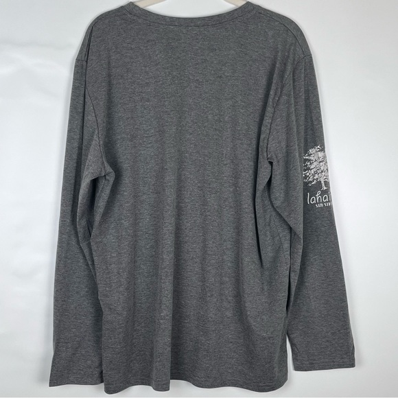 Long Sleeve Tee T-Shirt Size XL Lahaina Stay Strong Gray Cotton Blend Crew Neck - Picture 4 of 9
